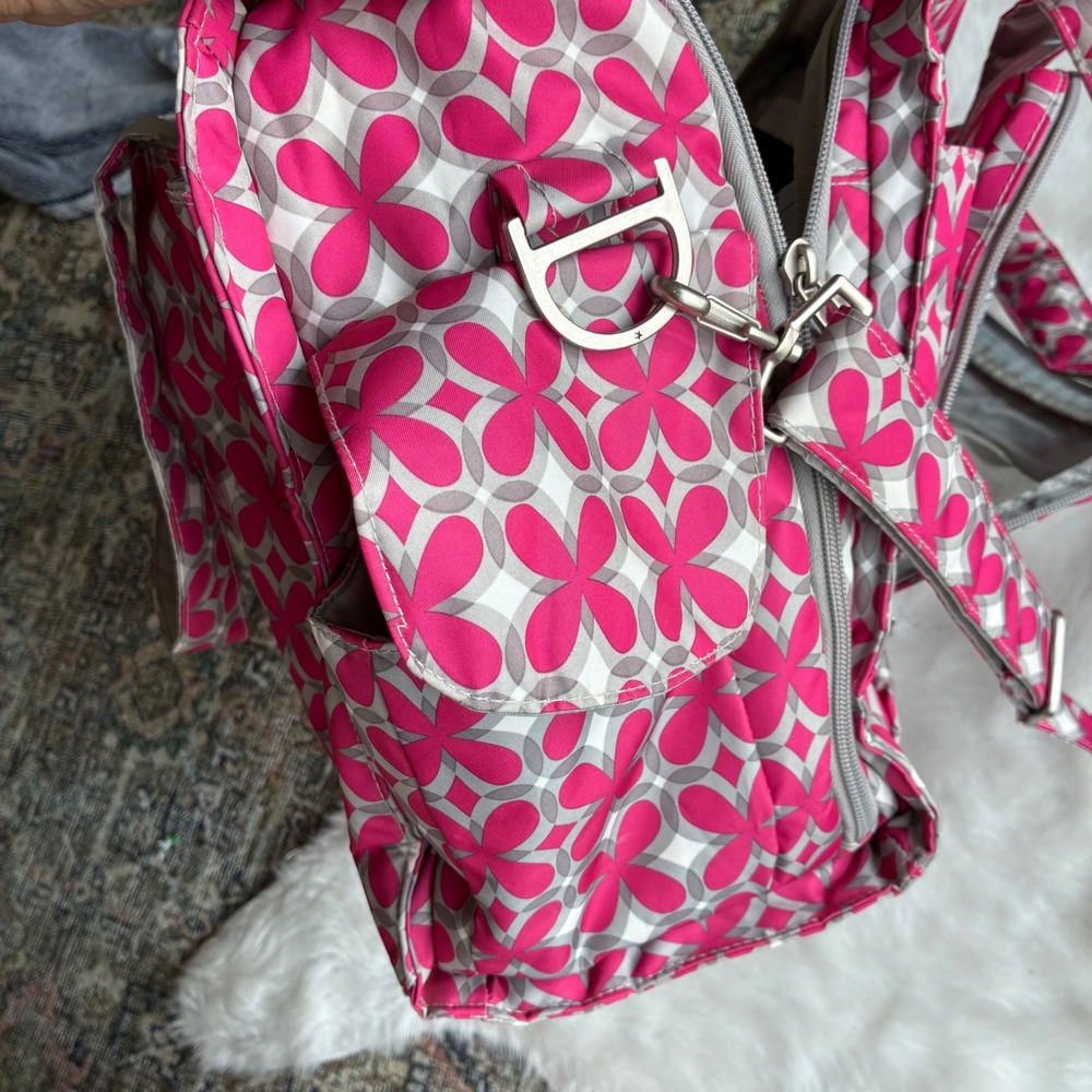 Ju Ju Be Be Prepared Pink Pinwheel Diaper Bag Large Floral Travel Tote - Picture 8 of 16